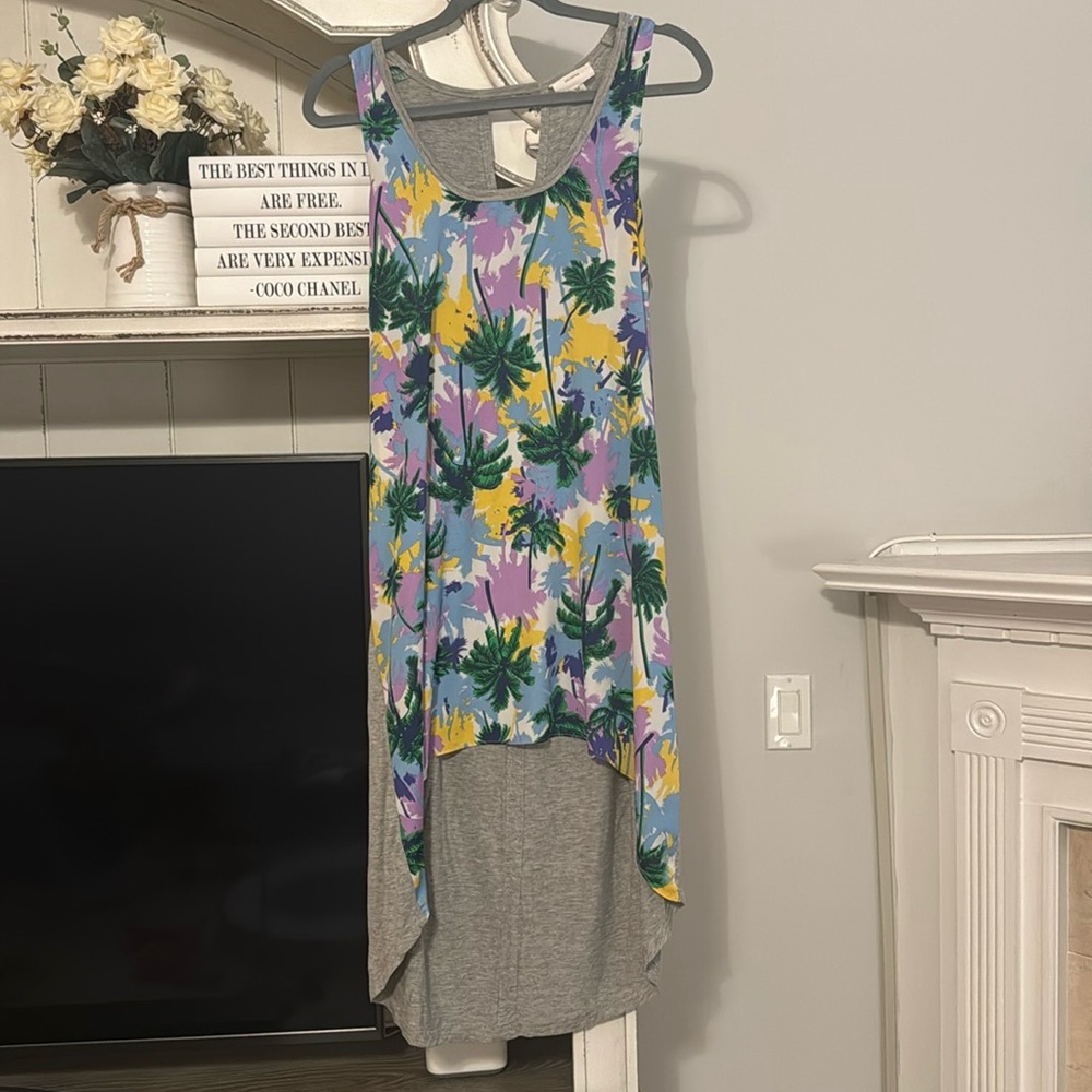 🌴 Palm High-Low Dress